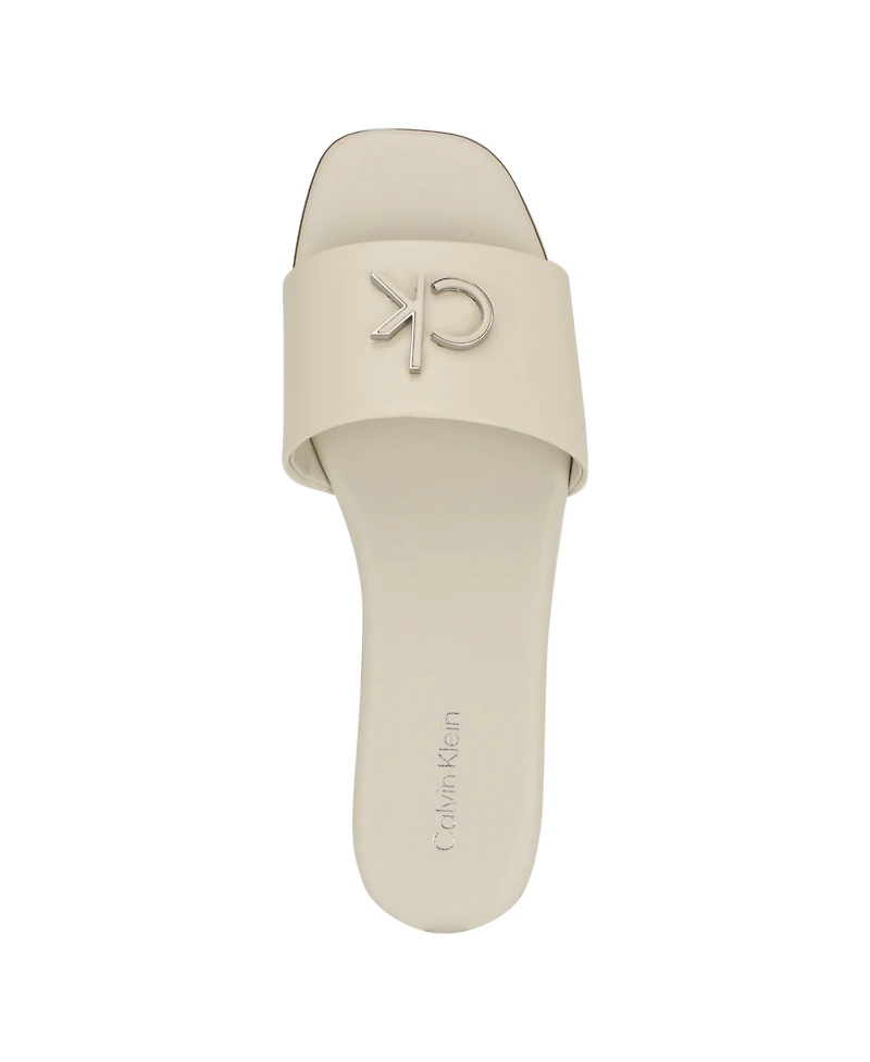 Calvin Klein Women's Yancie Logo Flat Slide Sandals