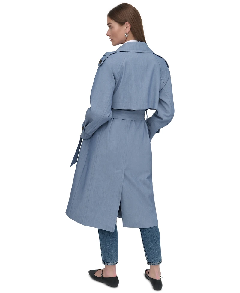 Dkny Women's Belted Double-Breasted Trench Coat