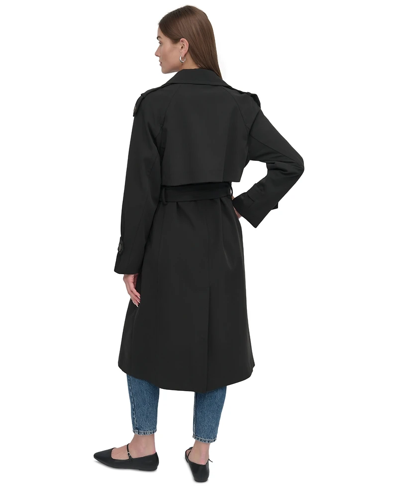 Dkny Petite Belted Double-Breasted Trench Coat