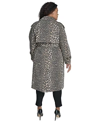 Dkny Plus Size Belted Double-Breasted Trench Coat