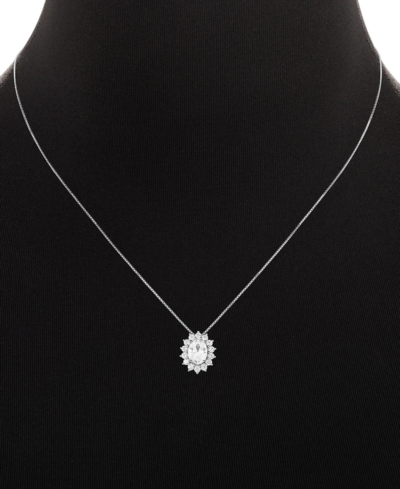 Giani Bernini Cubic Zirconia Oval Cluster Pendant Necklace & Stud Earrings Set in Sterling Silver, Exclusively at Macy's