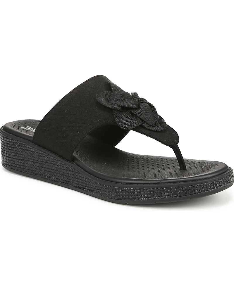 LifeStride Women's Bloom Washable Thong Slip On Wedge Sandals