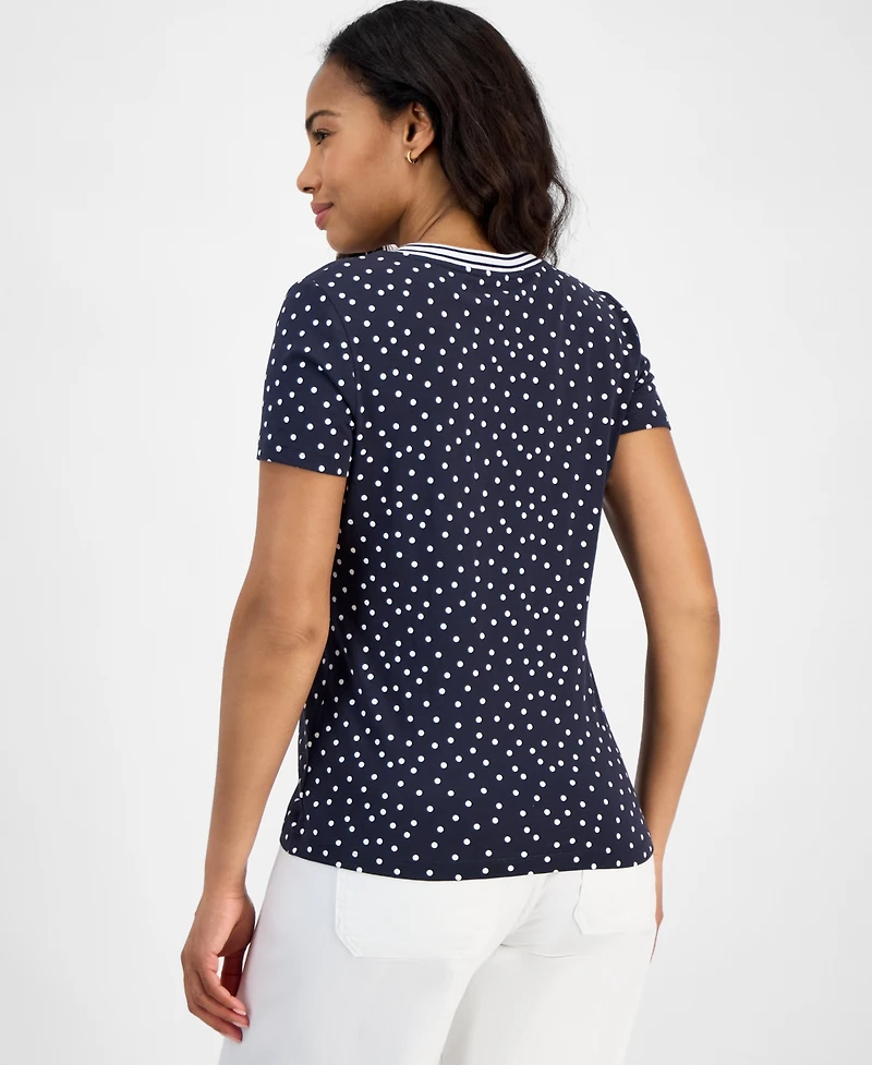 Nautica Jeans Women's Polka-Dot Rivera Top