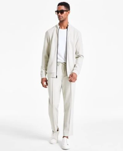 Alfani Mens Alfatech Regular Fit Compact Textured Ponte Knit Jacket Pants Exclusively At Macys