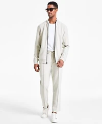 Alfani Mens Alfatech Regular Fit Compact Textured Ponte Knit Jacket Pants Exclusively At Macys
