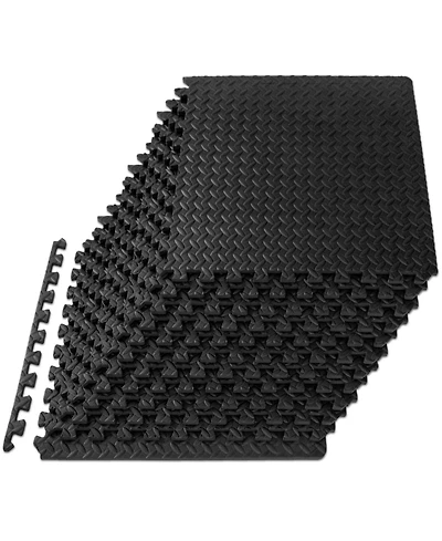 ProsourceFit Exercise Puzzle Mat 1/2-in, Blue, 48 Sq Ft - 12 Tiles