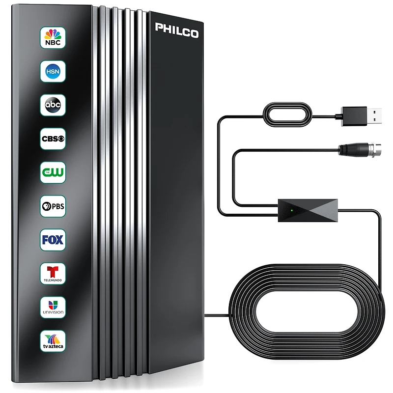 Philco Hdtv 4K Antenna with Amplifier, Indoor/Outdoor, Supports Uhf/Vhf, Free Digital Local Channels