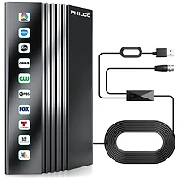 Philco Hdtv 4K Antenna with Amplifier, Indoor/Outdoor, Supports Uhf/Vhf, Free Digital Local Channels