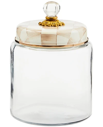 Mackenzie-Childs Mocha Check Large Kitchen Canister