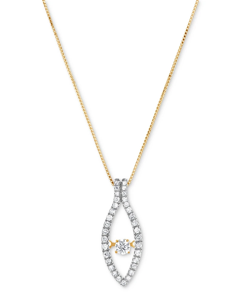 Diamond Marquise 16" Pendant Necklace (1/3 ct. t.w.) in 14k Yellow Gold