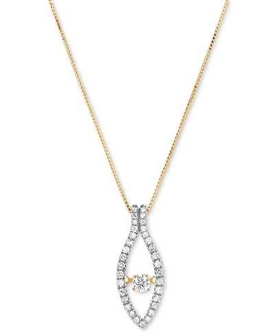 Diamond Marquise 16" Pendant Necklace (1/3 ct. t.w.) in 14k Yellow Gold
