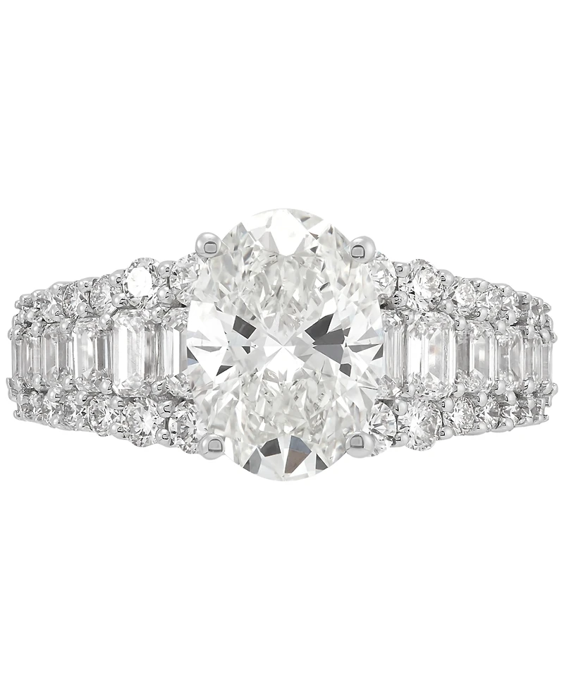 Grown With Love Certified Lab Grown Oval Engagement Ring (4 ct. t.w.) in 14k White Gold