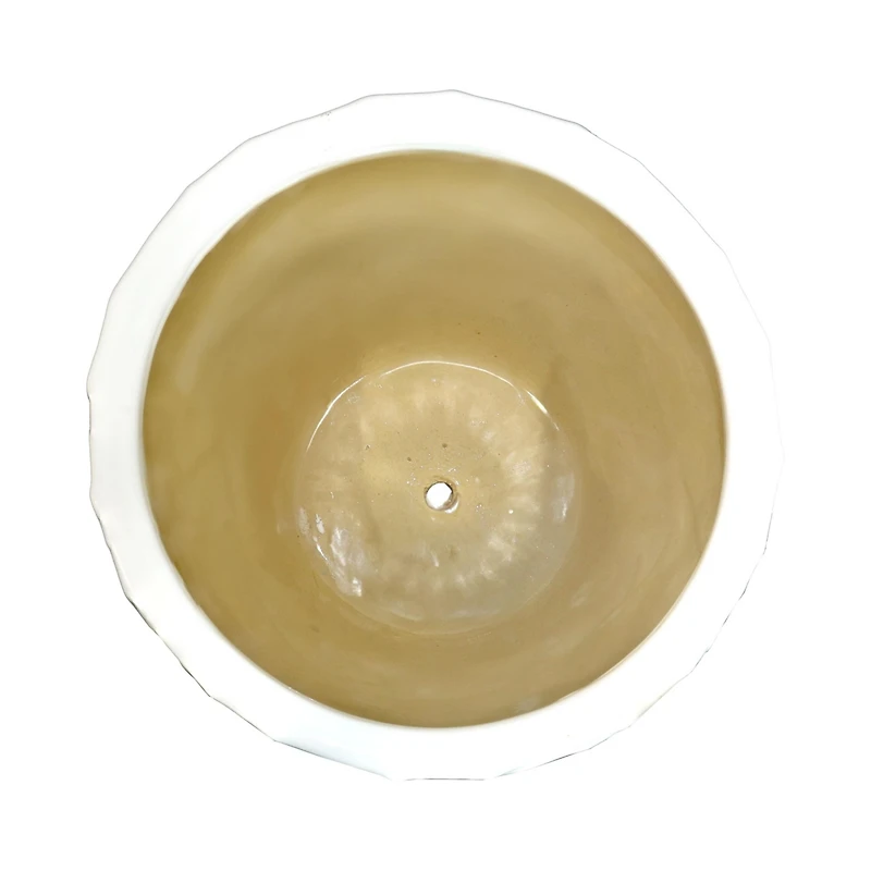 Honeycomb Pattern Ceramic Planter - 11.25" Round - White - 2-Pack