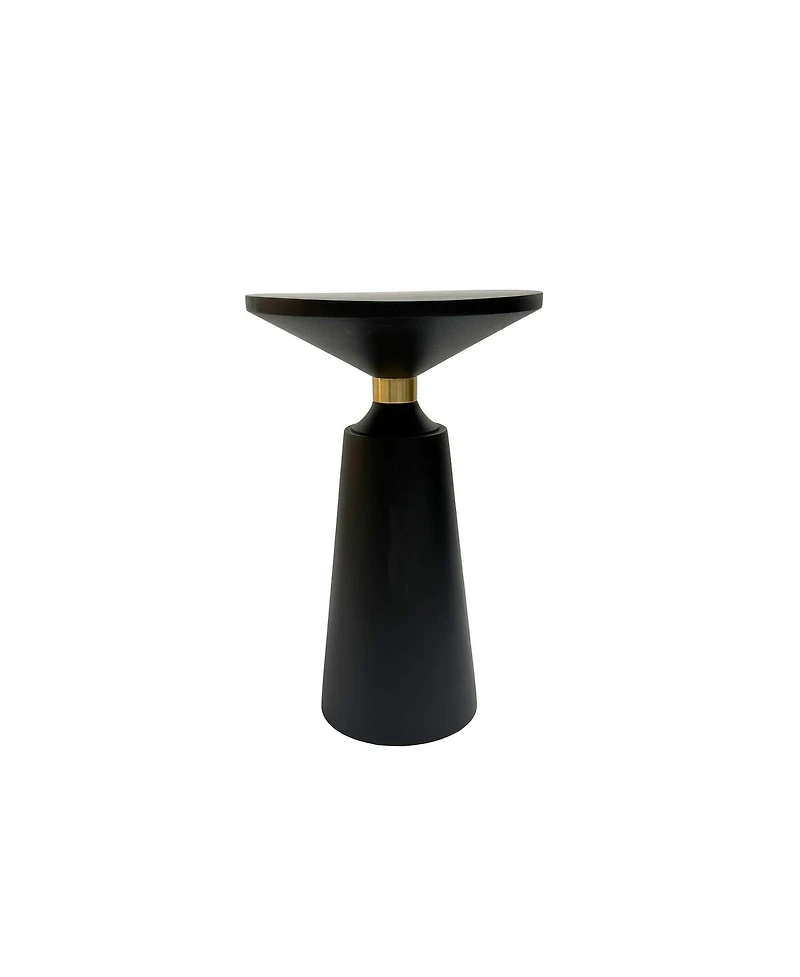 Side End Table with Round Top, Pedestal Base, and Shiny Brass Support Modern and Elegant Accent for Living Room or Bedroom