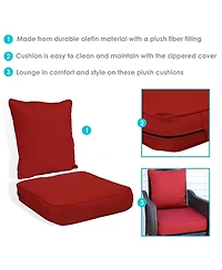 Indoor/Outdoor Olefin Replacement Deep Back and Seat Cushion Set for Patio Chair - 2pc