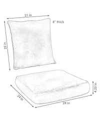 Indoor/Outdoor Olefin Replacement Deep Back and Seat Cushion Set for Patio Chair - 2pc