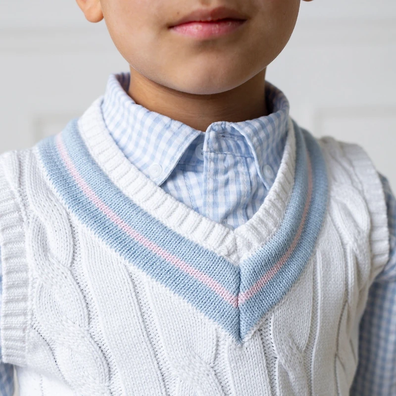 Hope & Henry Boys Organic V-Neck Cricket Sweater Vest