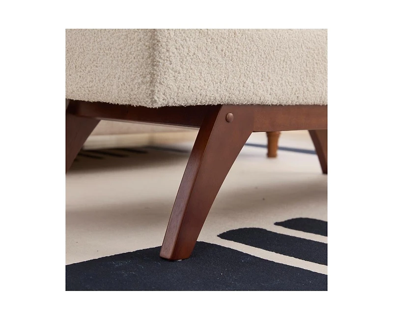 Teddy Storage Bench, Bed End Stool with Hidden Solid Wood Legs-The Pop Home