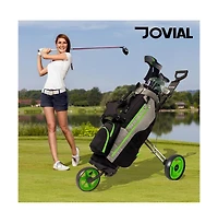 Jovial 3-Wheel Golf Push Cart with Deluxe Scorecard Holder