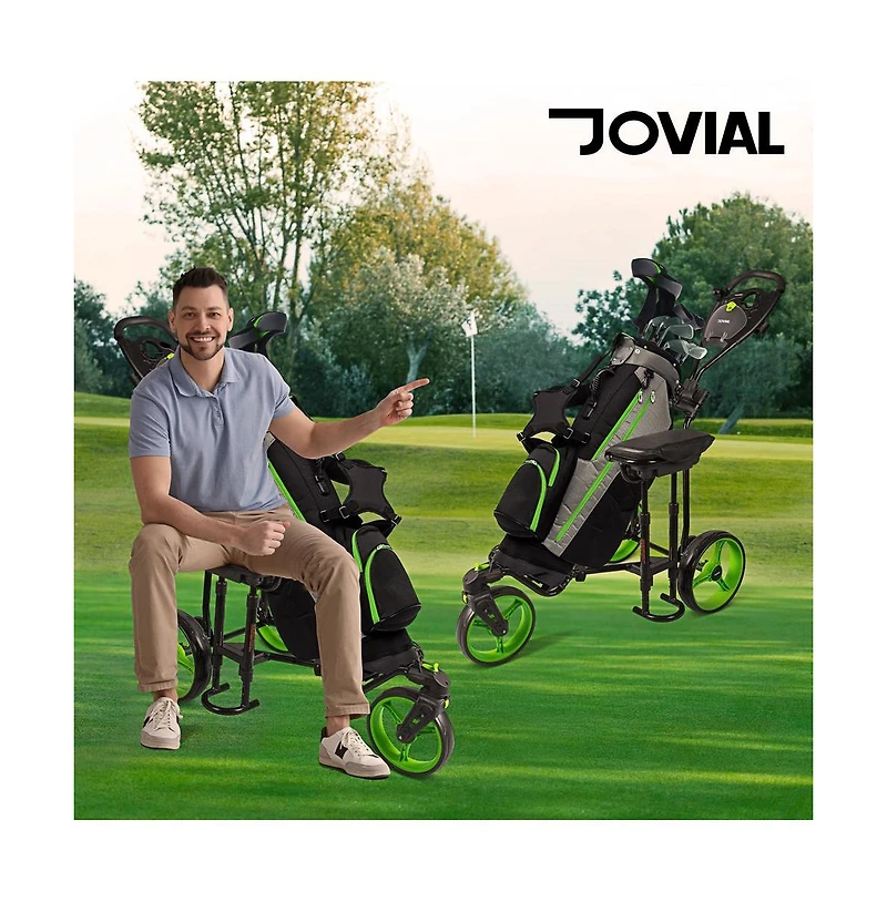 Jovial Foldable 3-Wheel Golf Push Cart with Scorecard Holder