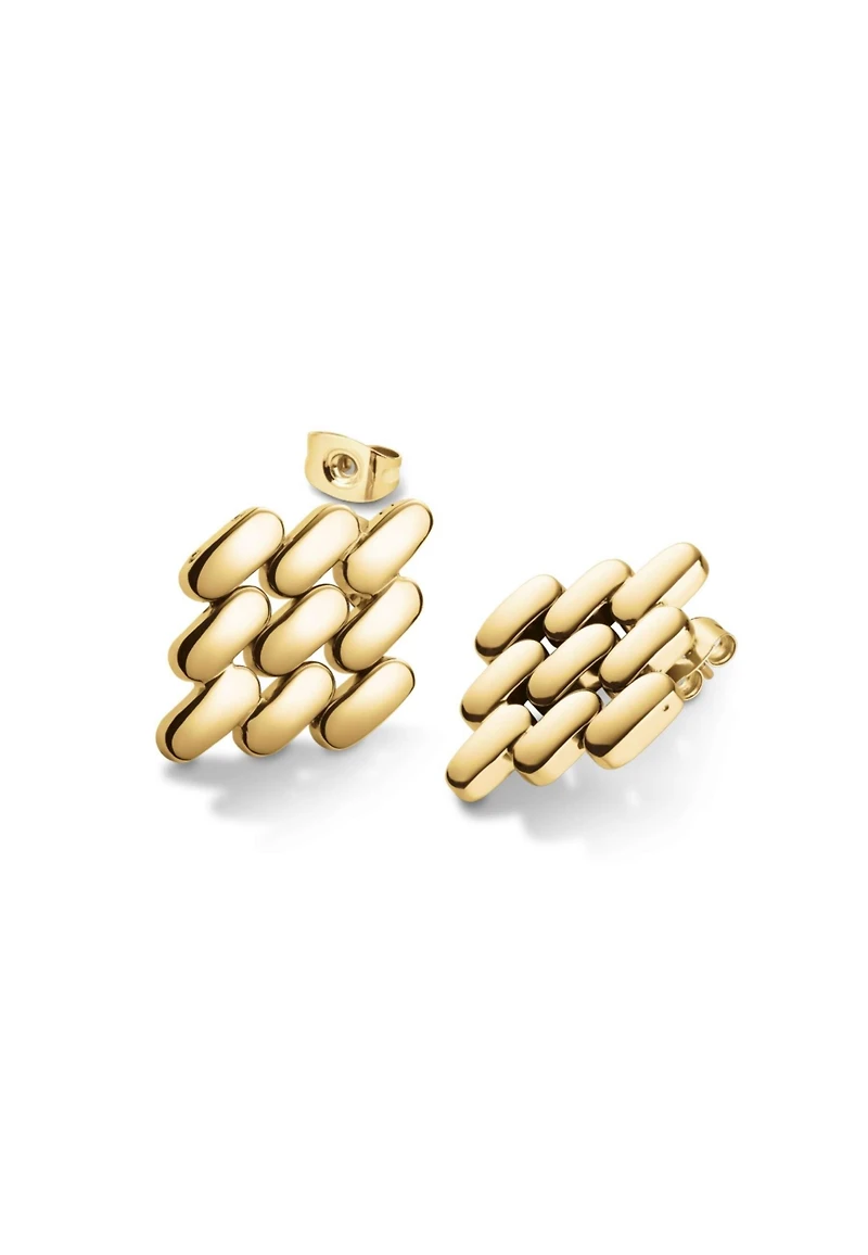 Rosefield Legacy Earrings In 14K Yellow Gold Plated Stainless Steel
