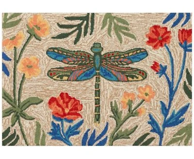 Liora Manne Frontporch Floral Dragonfly Rug Collection