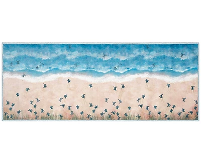 Liora Manne' Impressions Seaturtles Beach 1'11"x4'11" Runner Area Rug