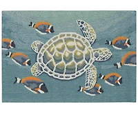 Liora Manne' Frontporch Turtle and Fish 1'8"x2'6" Area Rug