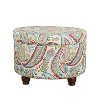 Slickblue Rustic Wooden Ottoman for Living Room or Bedroom Seating and Storage