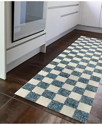 Liora Manne' Savannah Checkerboard 2'x7'6" Runner Area Rug