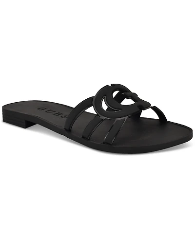 Guess Women's Elyho Logo Cutout Flat Jelly Sandals