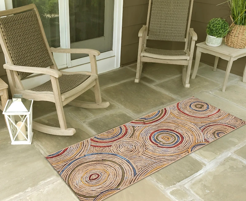 Liora Manne' Esencia Basket Circles 1'11"x4'11" Runner Area Rug