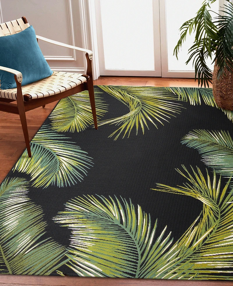 Liora Manne' Marina Palm Border 6'6"x9'4" Area Rug