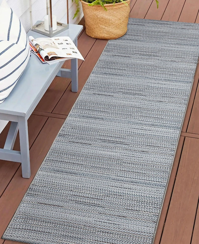 Liora Manne' Miranda Tweed Stripe 1'11"x7'6" Runner Area Rug
