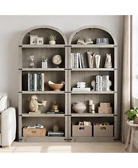gaomon Bookcase Arched Bookshelf 71.65in Tall Bookcase Farmhouse Display Storage Rack