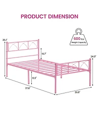 gaomon Twin Bed Frame with Headboard, 12.2" H Metal Platform Bed Frame