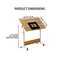 gaomon Small Standing Desk Adjustable Height, Mobile Stand Up Desk With Wheels, Portable Home Office Computer Workstations For Sitting And Standing, W