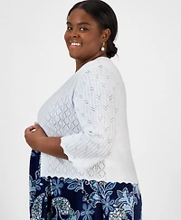 Robbie Bee Plus Half-Sleeve Sweater Shrug