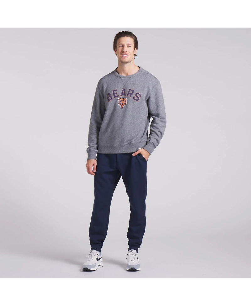 Fanatics Men's Heather Gray Chicago Bears Loop Terry Pullover Sweatshirt
