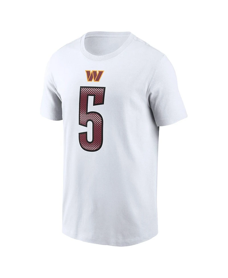 Nike Men's Jayden Daniels White Washington Commanders Name Number T-Shirt
