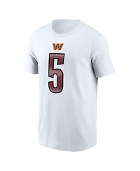 Nike Men's Jayden Daniels White Washington Commanders Name Number T-Shirt