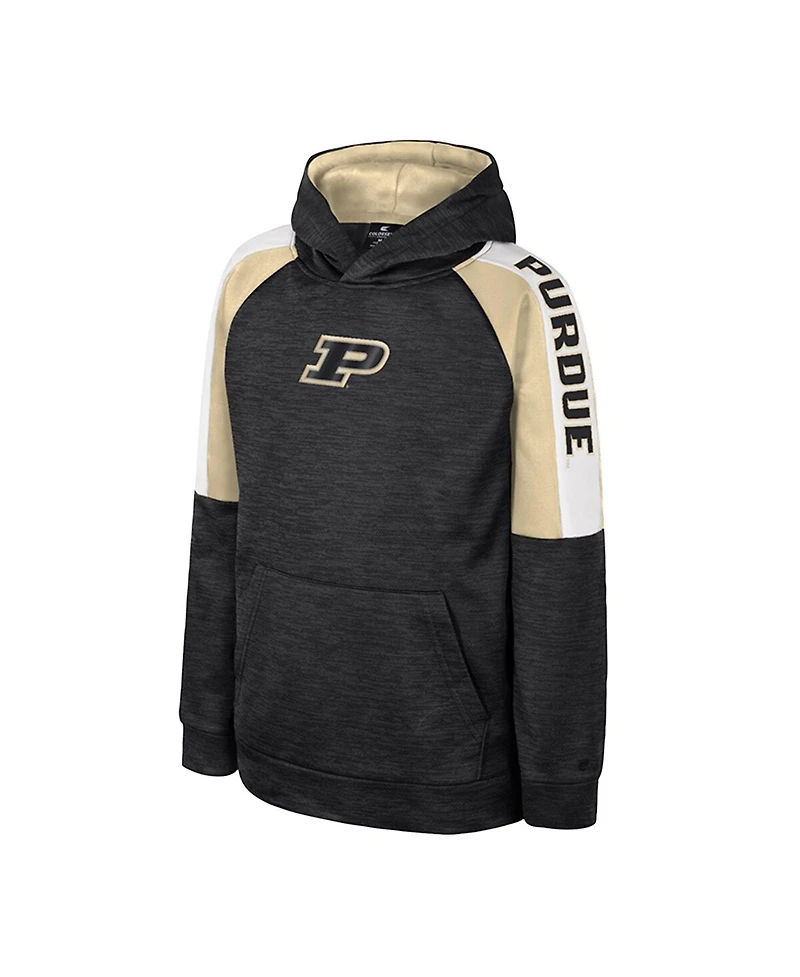 Colosseum Big Boys and Girls Black Purdue Boilermakers Pullover Hoodie