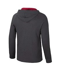 Colosseum Men's Charcoal Alabama Crimson Tide Dujour Raglan Long Sleeve Henley Hoodie T-Shirt