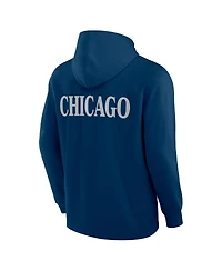 Fanatics Men's Navy Chicago Bears Elements Blaze Tri-Blend Long Sleeve Hoodie T-Shirt