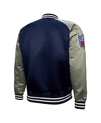 Mitchell & Ness Men's Deion Sanders Navy Dallas Cowboys Retired Player Graphic Full-Zip Satin Jacket