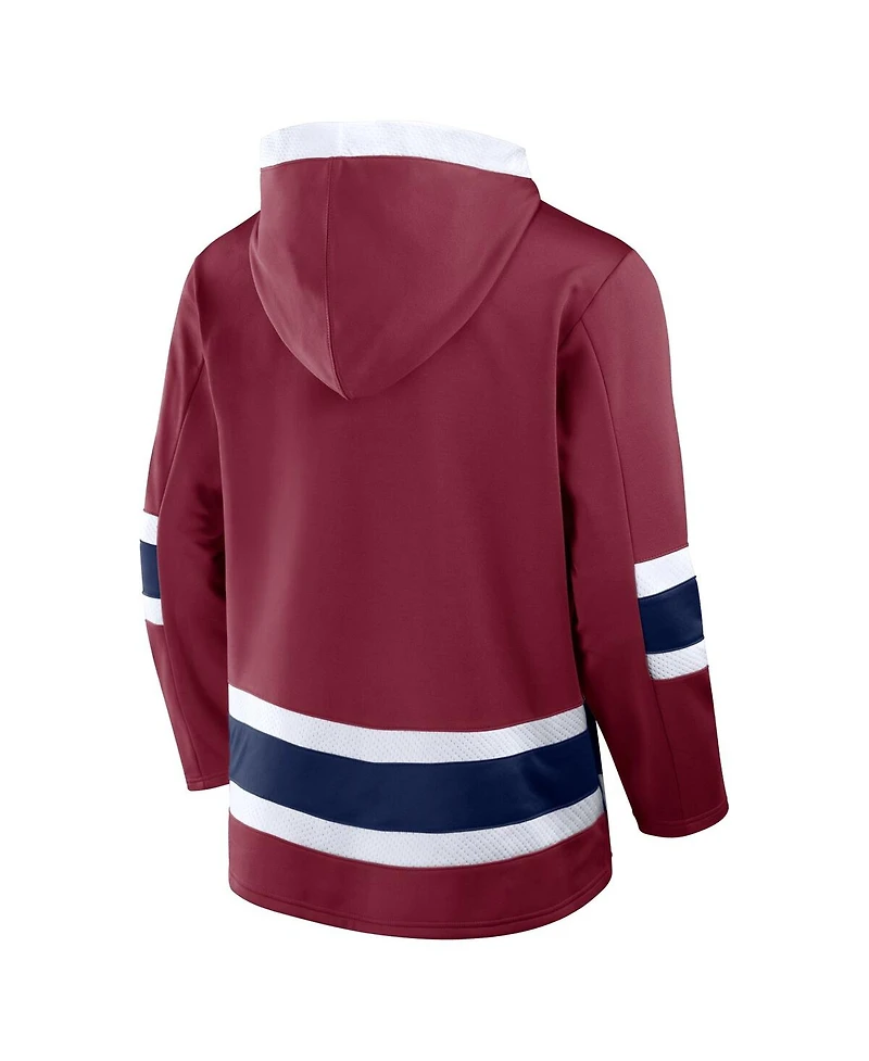 Fanatics Men's Burgundy Colorado Avalanche Inside Line Fleece Pullover Hoodie