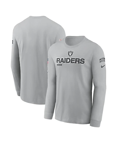 Nike Men's Gray Las Vegas Raiders 2024 Salute To Service Long Sleeve T-Shirt