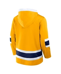 Fanatics Men's Gold Nashville Predators Inside Line Fleece Pullover Hoodie