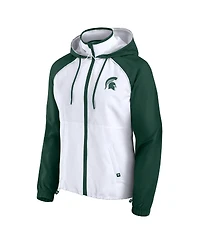 Fanatics Women's White Michigan State Spartans Full-Zip Anorak Hoodie Jacket