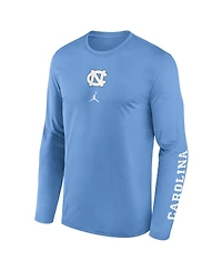 Jordan Men's Carolina light Blue North Tar Heels Primetime Center Lockup Two-Hit Legend Long Sleeve T-Shirt